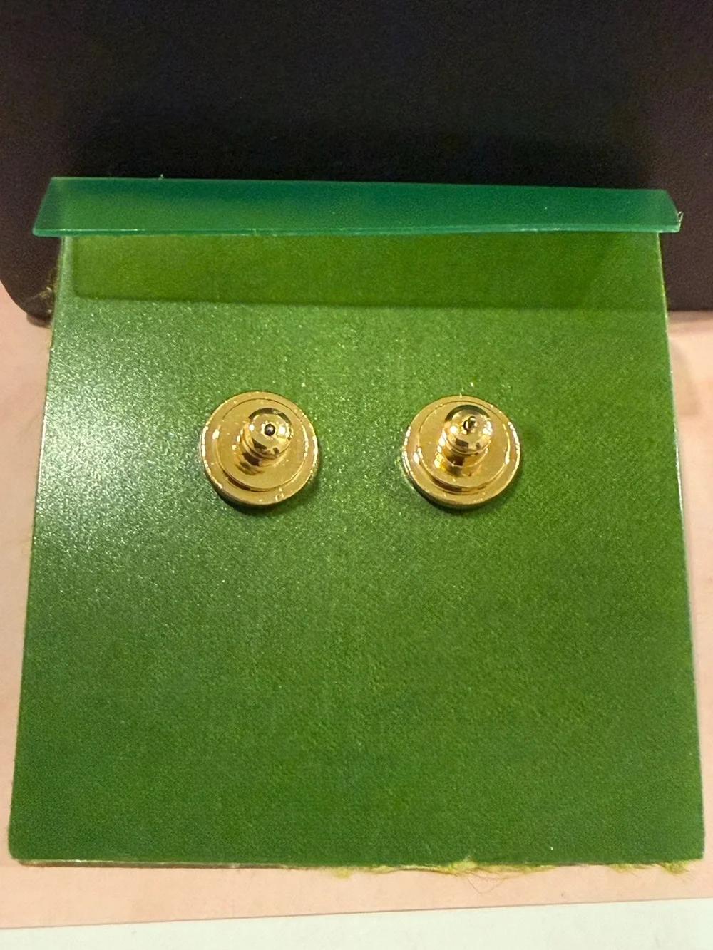 Tory Burch | Gold Plated Icon & Pearl Logo Button Earrings | Medium